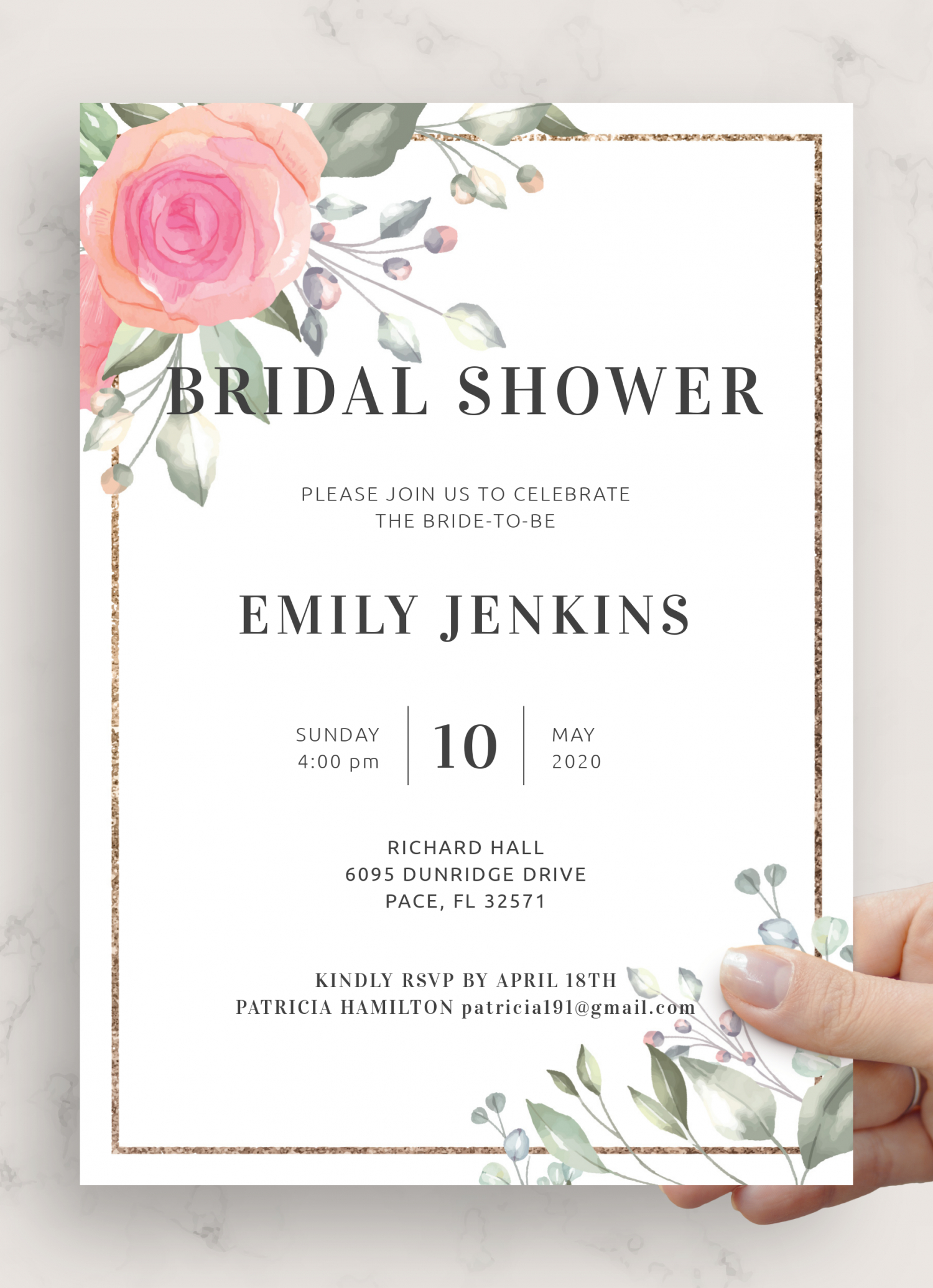 Download Printable Floral Bridal Shower Invitation Pdf with Free Printable Bridal Shower Invitations