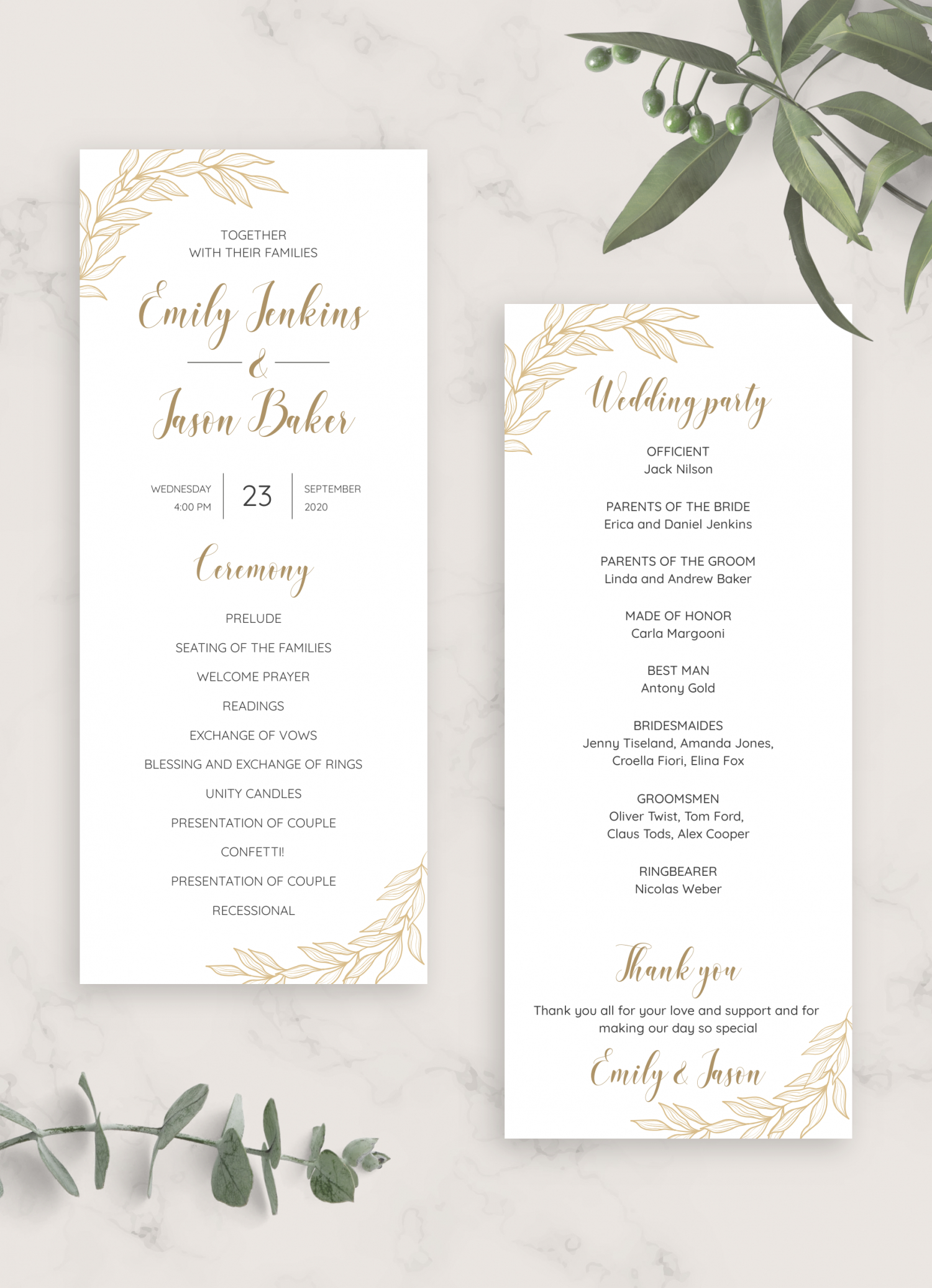 Download Printable Golden Wedding Program Pdf for Free Printable Wedding Program Templates