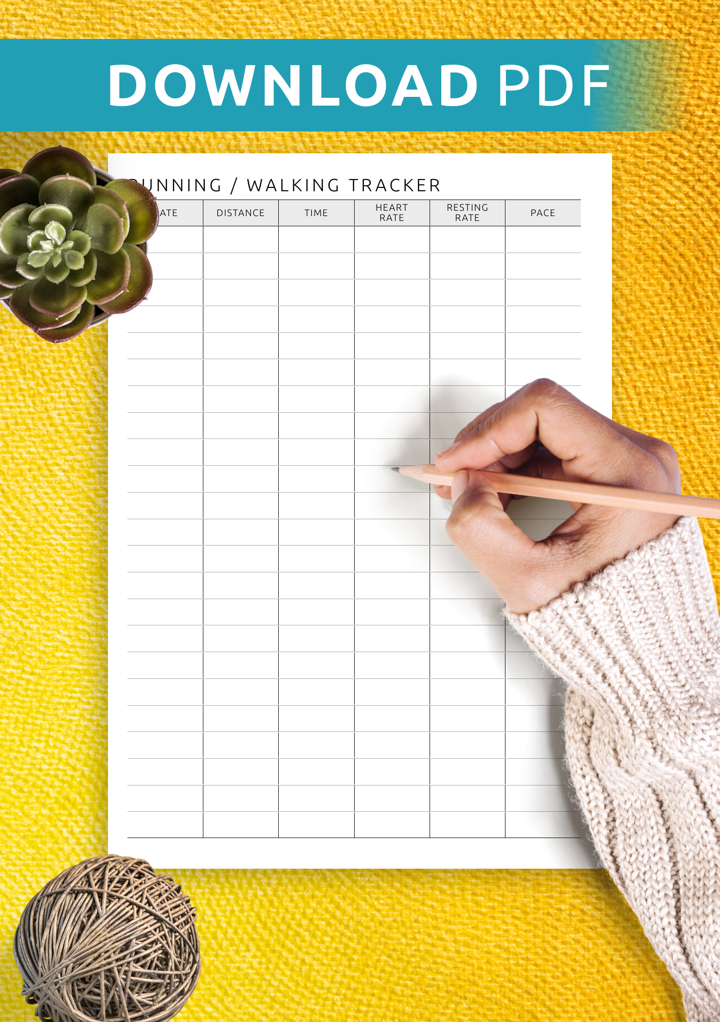 Download Printable Simple Running And Walking Tracker Template Pdf within Free Printable Walking Log