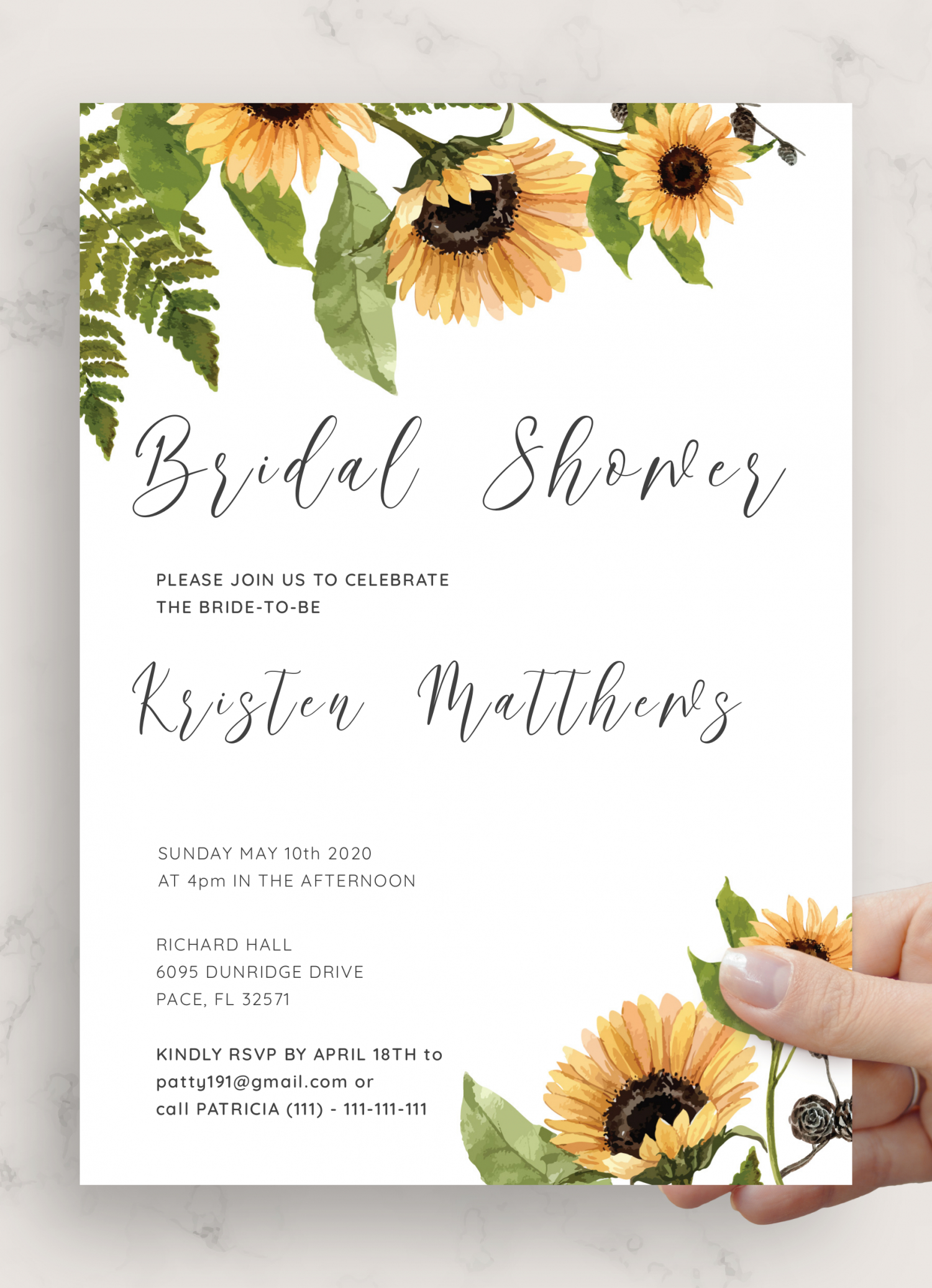 Download Printable Sunflower Bridal Shower Invitation Pdf pertaining to Free Printable Bridal Shower Invitations