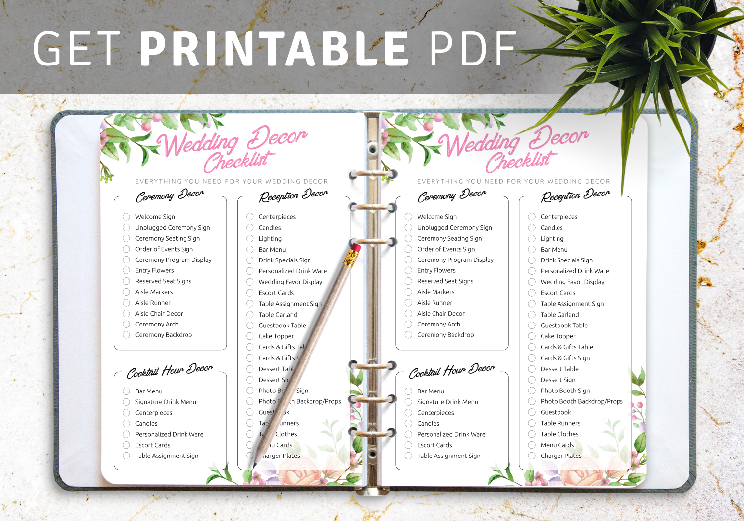 Download Printable Wedding Decor Checklist Pdf for Free Printable Wedding Decorations