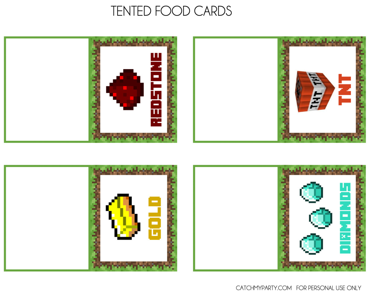 Download These Awesome Free Minecraft Party Printables! | Catch My regarding Free Printable Minecraft Food Labels