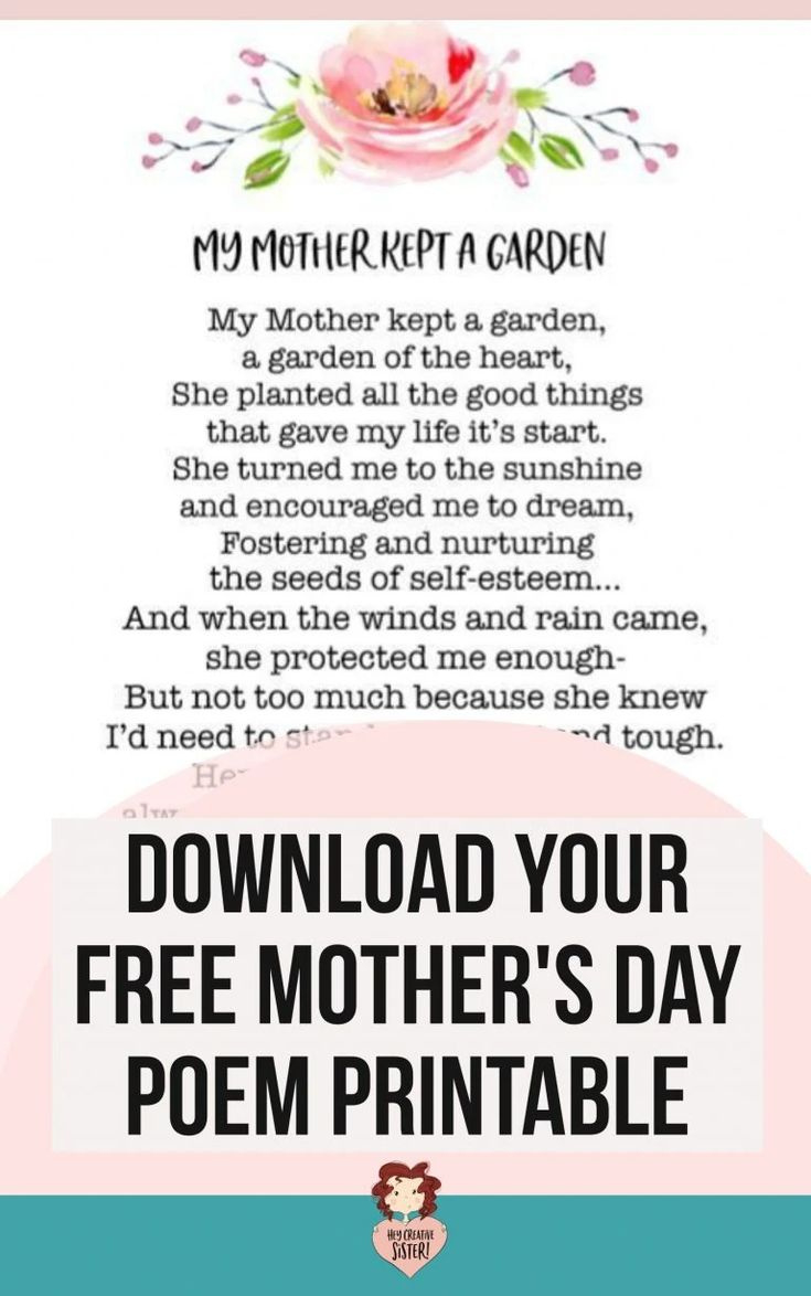 Download This Beautiful Free Printable Mother'S Day Poem! pertaining to Free Printable Mothers Day Poems
