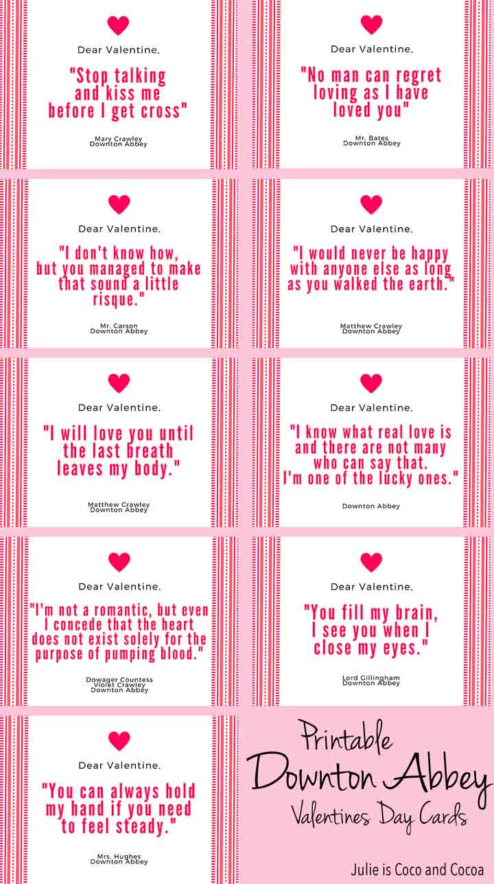 Downton Abbey Valentines Day Cards - Julie Measures in Free Printable Valentines Day Cards For Her