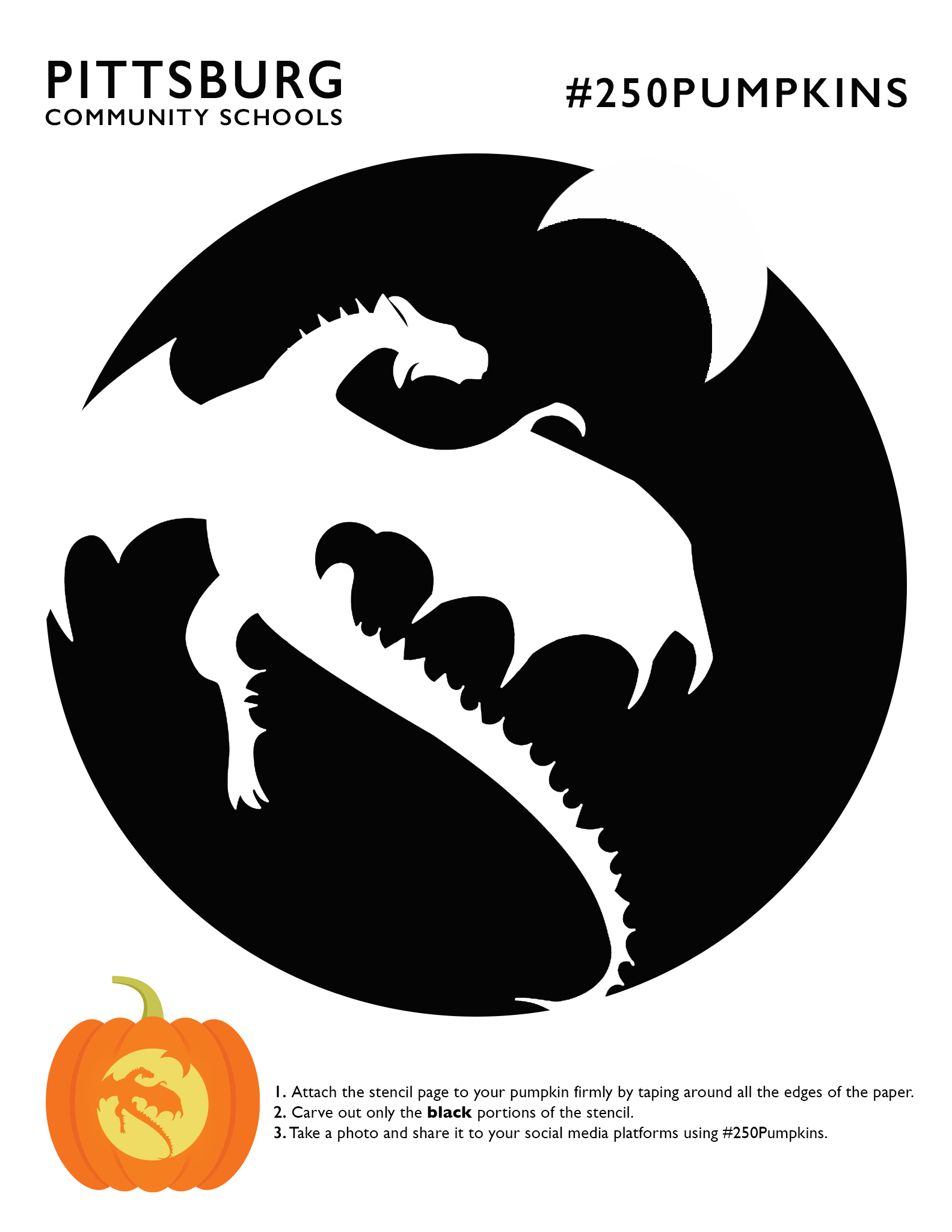 Dragon (Free Pumpkin Stencil - Pumpkin Pattern - Pumpkin Template with Free Printable Dragon Stencils