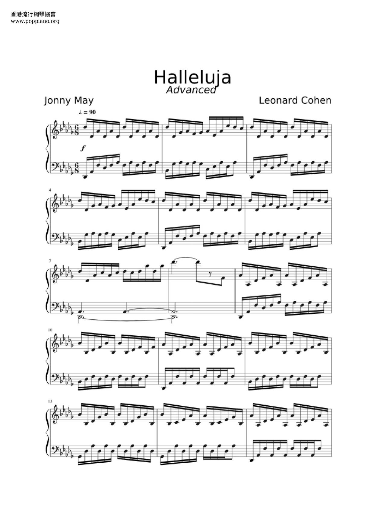 ☆ Leonard Cohen-Hallelujah Sheet Music Pdf, - Free Score Download ☆ pertaining to Hallelujah Piano Sheet Music Free Printable