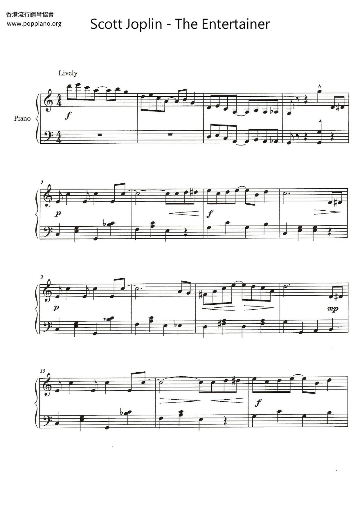 ☆ Scott Joplin-The Entertainer Sheet Music Pdf, - Free Score inside Free Printable Sheet Music For The Entertainer
