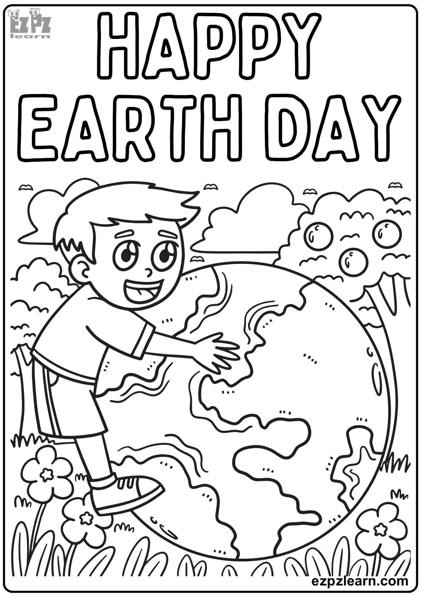 Earth Day Save The Earth Coloring Activity For Kids Free Printable with Earth Coloring Pages Free Printable