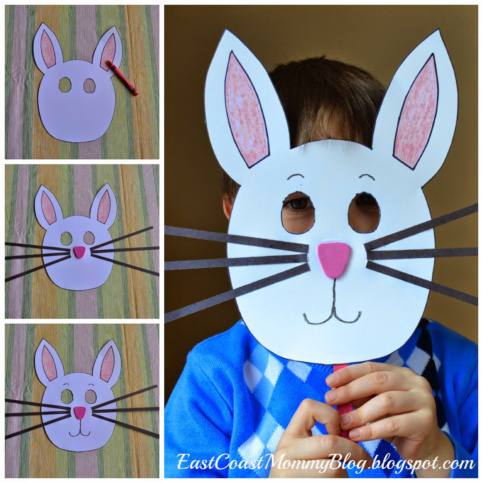 East Coast Mommy: Bunny Mask For Preschoolers With Free within Free Printable Easter Masks