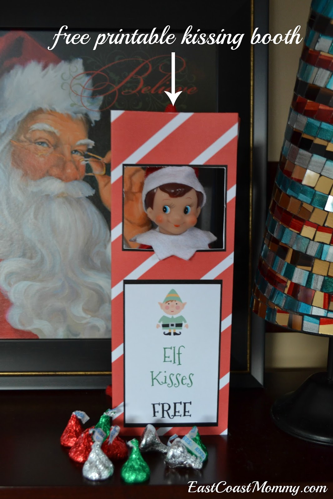 East Coast Mommy: Elf On The Shelf Kissing Booth (Free Printable) regarding Elf On The Shelf Kissing Booth Free Printable