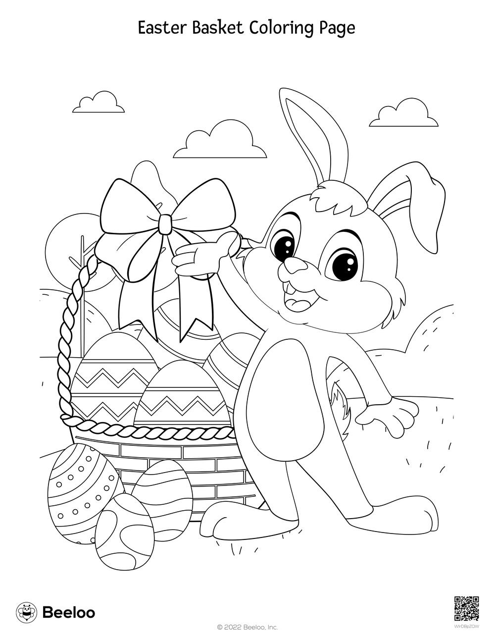 Easter Basket Coloring Page • Beeloo Printable Crafts And intended for Free Printable Coloring Pages Easter Basket