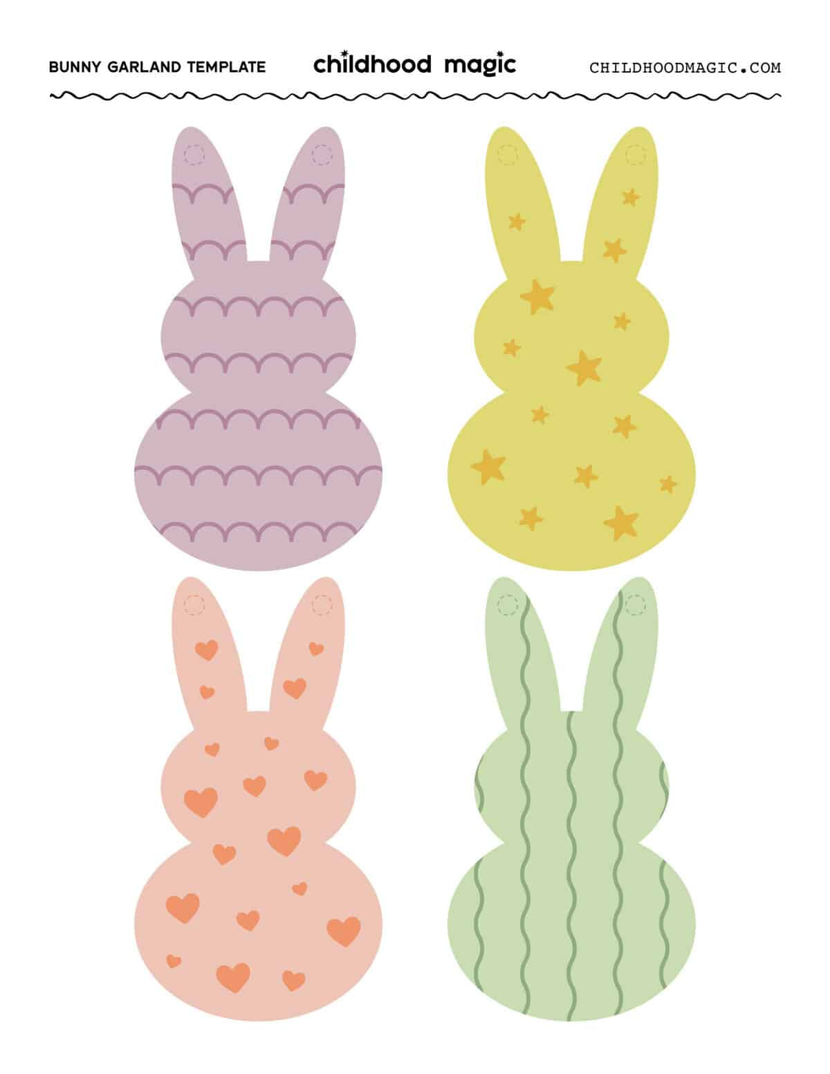 Easter Bunny Garland Craft - Childhood Magic inside Free Printable Easter Decorations