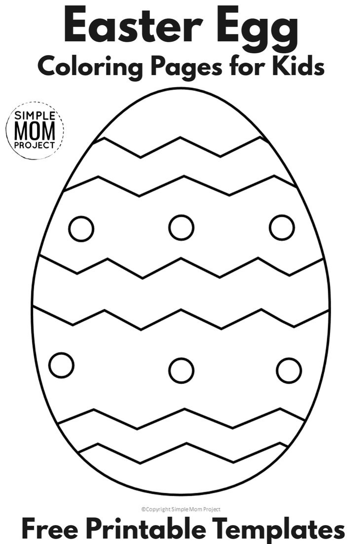 Easter Egg Coloring Pages For Kids With Free Printable Templates regarding Easter Egg Template Free Printable