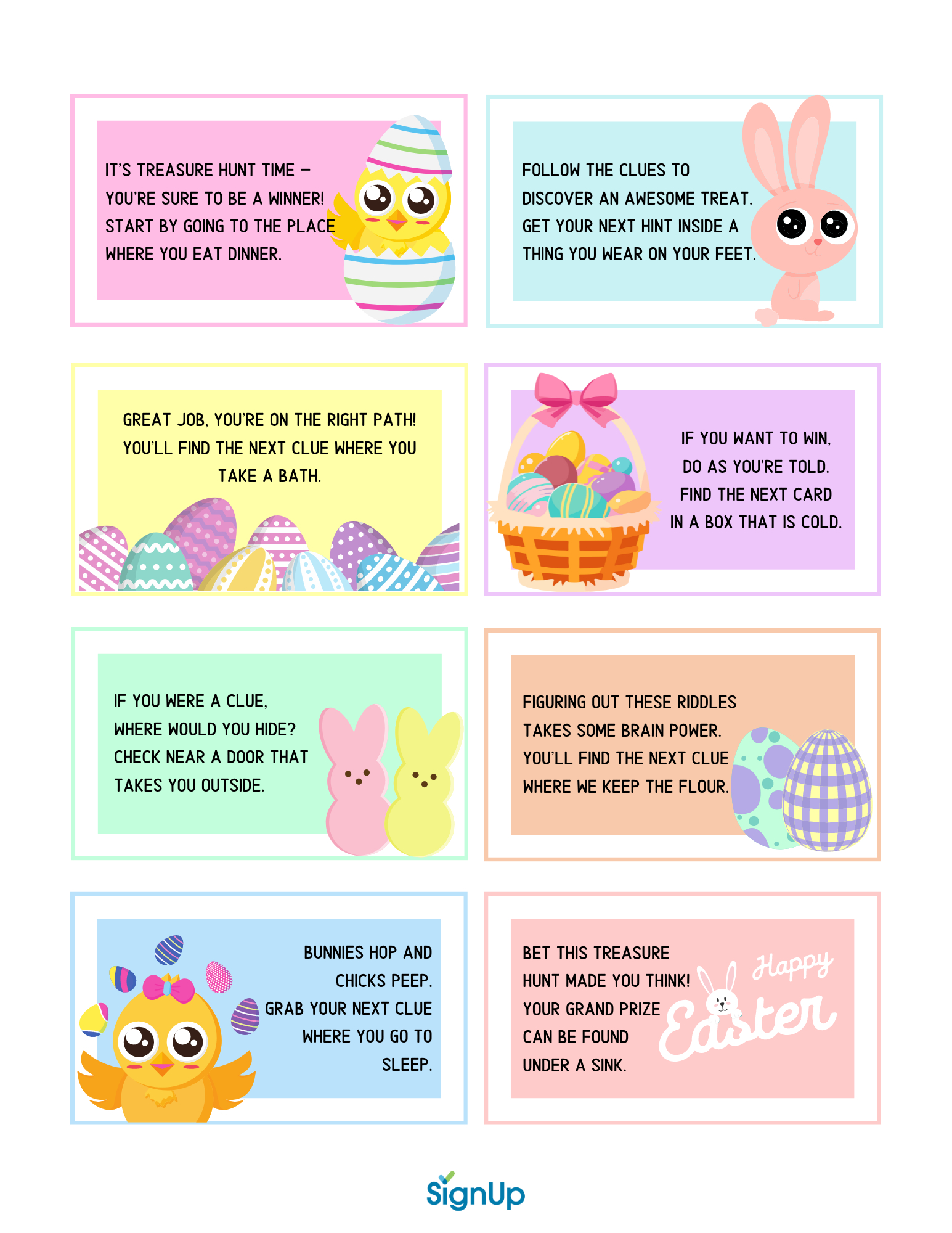 Easter Scavenger Hunt At Home | Signup for Easter Scavenger Hunt Riddles Free Printable