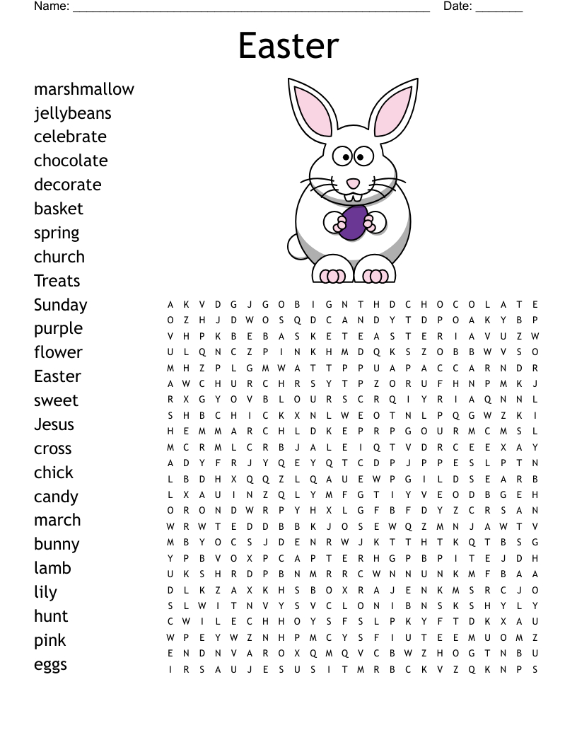Easter Word Search - Wordmint in Free Printable Religious Easter Word Searches