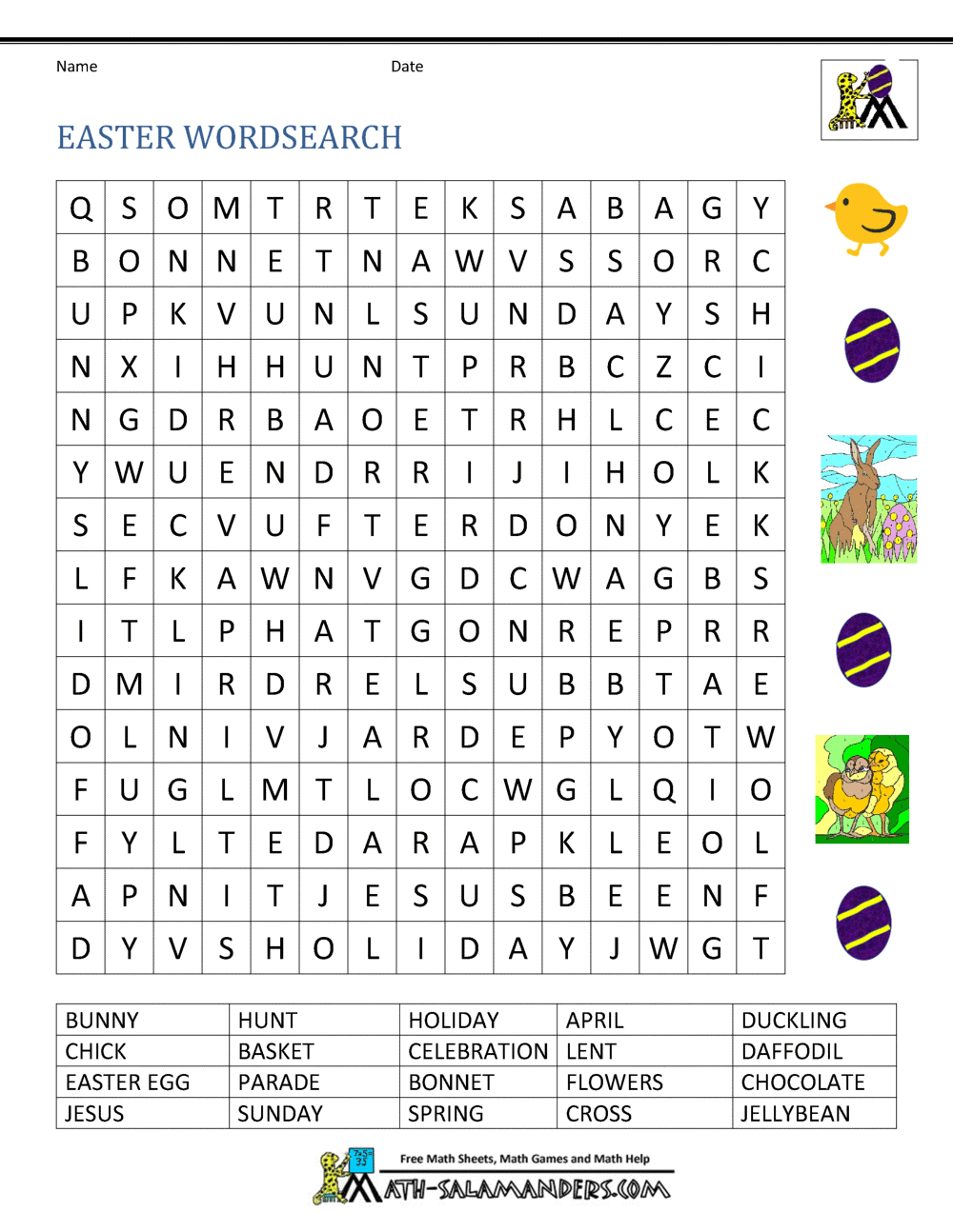 Easter Worksheets For Kids with regard to Free Printable Easter Worksheets For 3Rd Grade