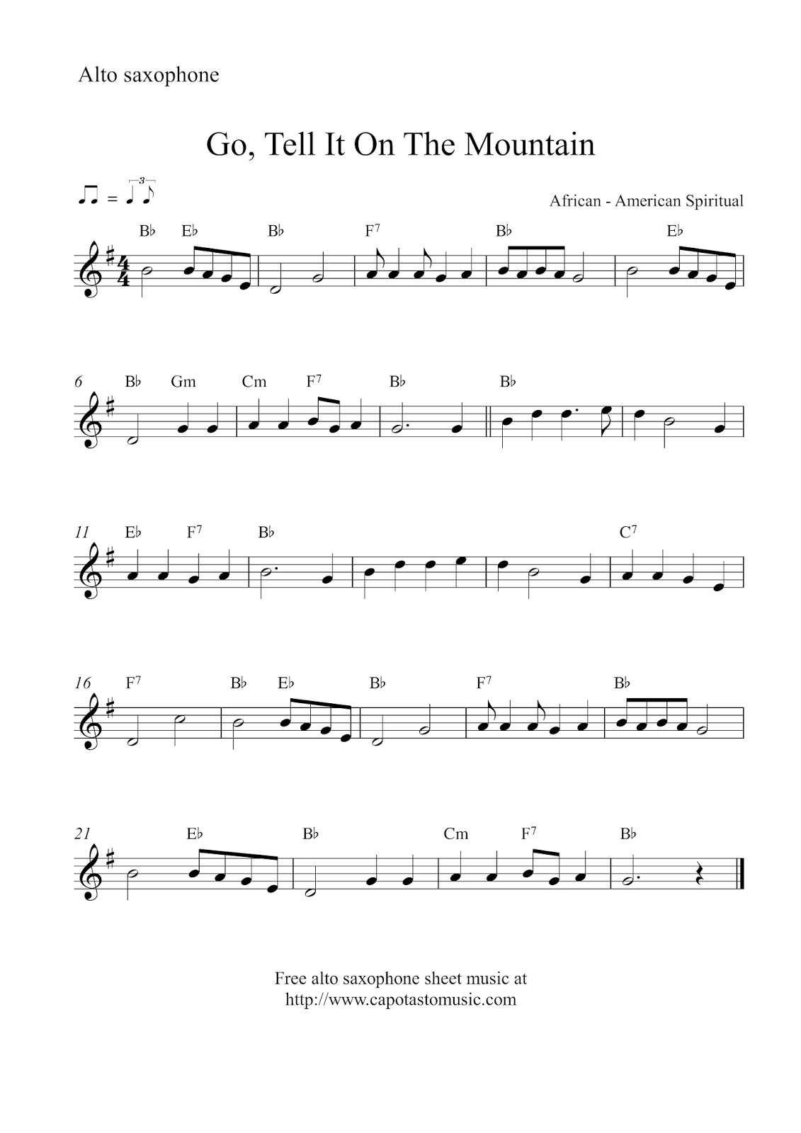 Easy Sheet Music For Beginners: Free Christmas Alto Saxophone with Free Printable Alto Saxophone Sheet Music