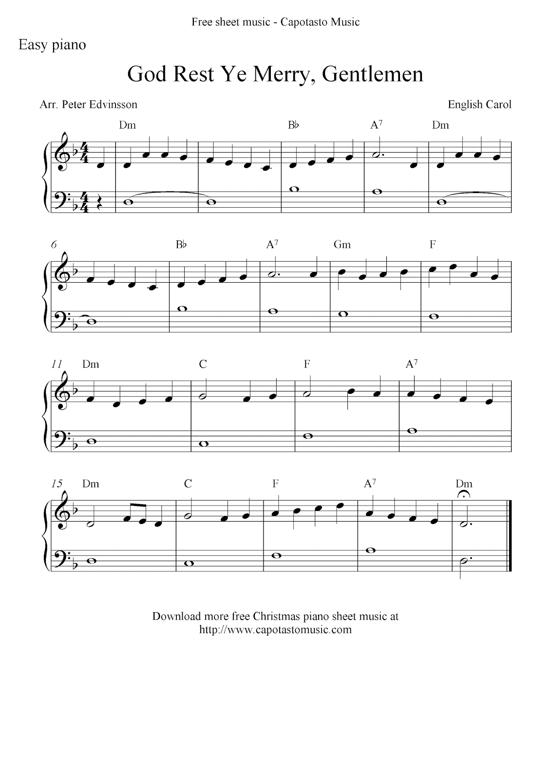 Easy Sheet Music For Beginners: Free Christmas Piano Sheet Music with regard to Free Christmas Sheet Music For Keyboard Printable