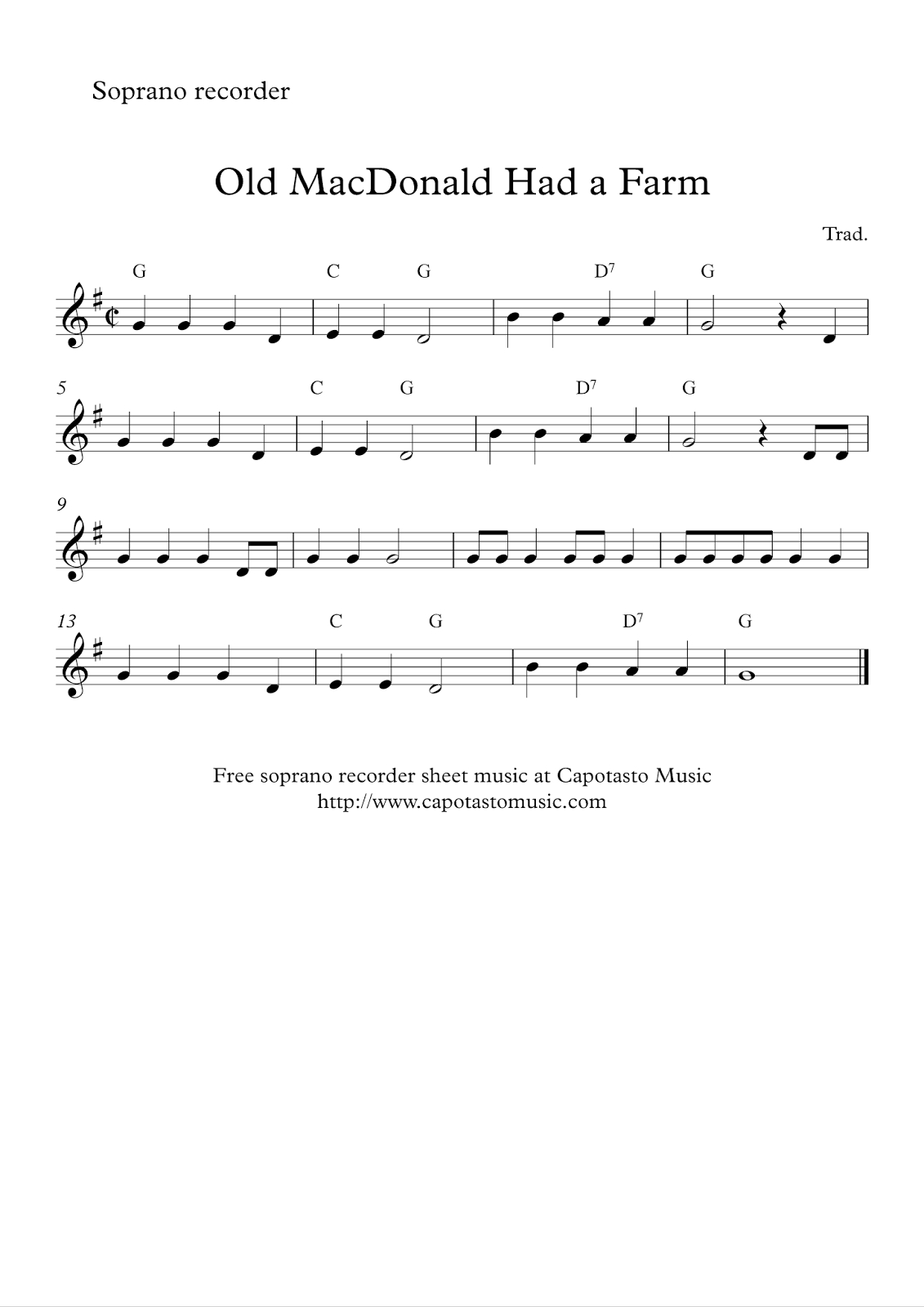 Easy Sheet Music For Beginners: Free Easy Soprano Recorder Sheet within Free Printable Recorder Sheet Music For Beginners