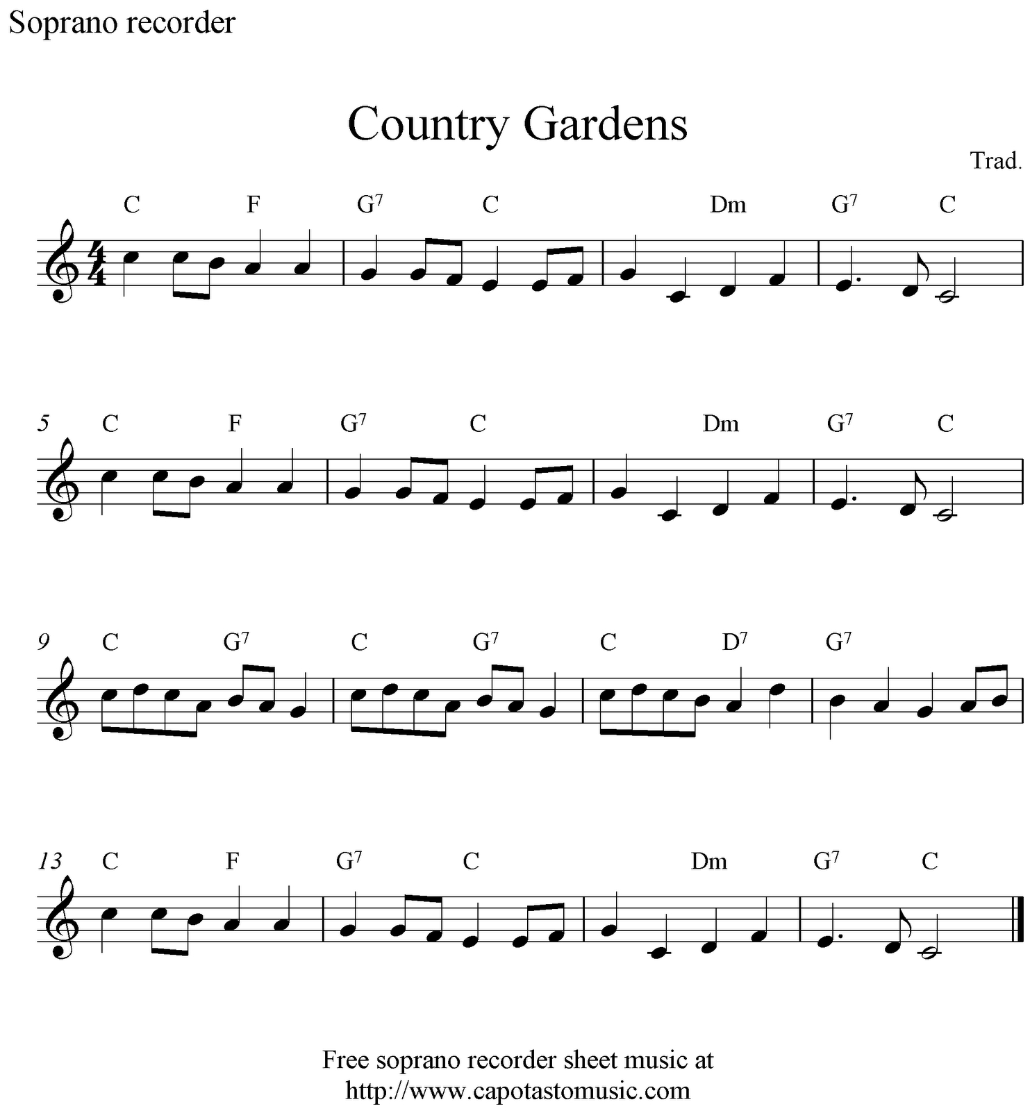 Easy Sheet Music For Beginners: Free Soprano Recorder Sheet Music for Free Printable Recorder Sheet Music For Beginners