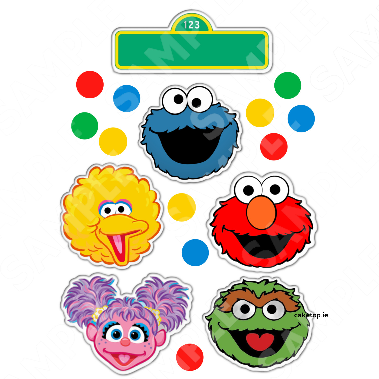 Edible Cake Toppers Ireland | High Quality Easy Peel Toppers pertaining to Free Printable Sesame Street Cupcake Toppers