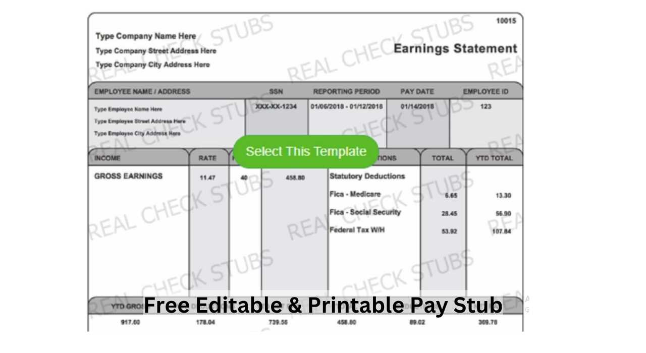 Editable Pay Stub Templates | Customizable Check Stubs | Download intended for Free Printable Check Stubs