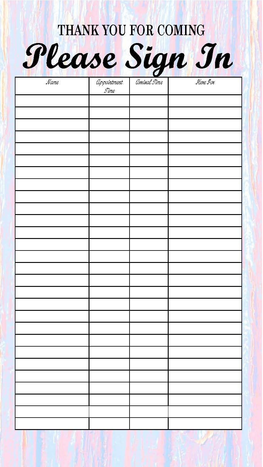 Editable Sign In Sheet | Sorority Sign In Sheets |Sorority, Guest regarding Free Printable Salon Sign In Sheets