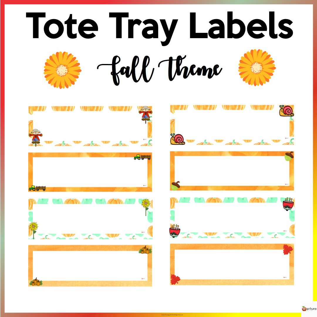 Editable Tote Tray Labels Fall Theme | Madeteachers pertaining to Free Printable Classroom Tray Labels