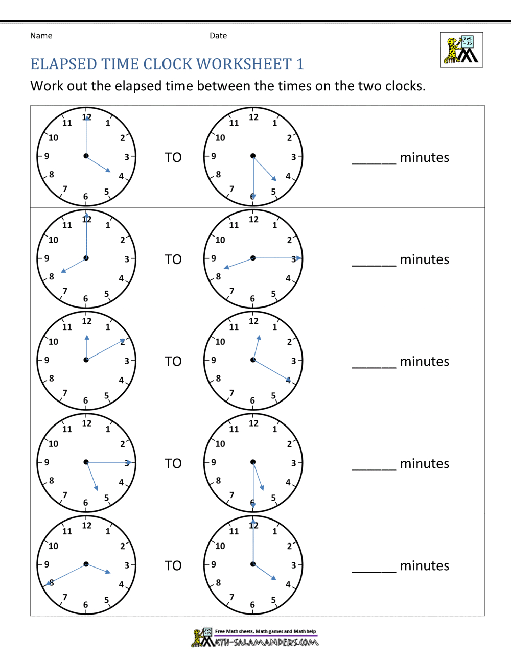 Elapsed Time Worksheets in Elapsed Time Worksheets Free Printable