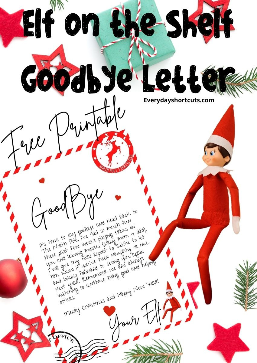 Elf On The Shelf Goodbye Letter Free Printable - Everyday Shortcuts within Elf On A Shelf Goodbye Letter Free Printable