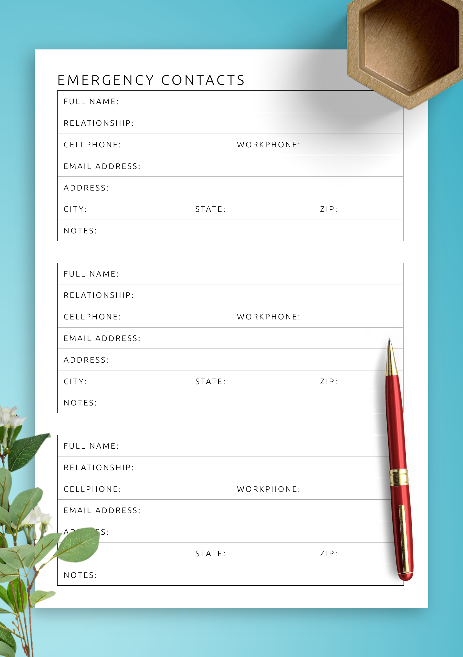 Emergency Contacts Template – Quick Access In Any Situation intended for Free Printable Emergency Phone List