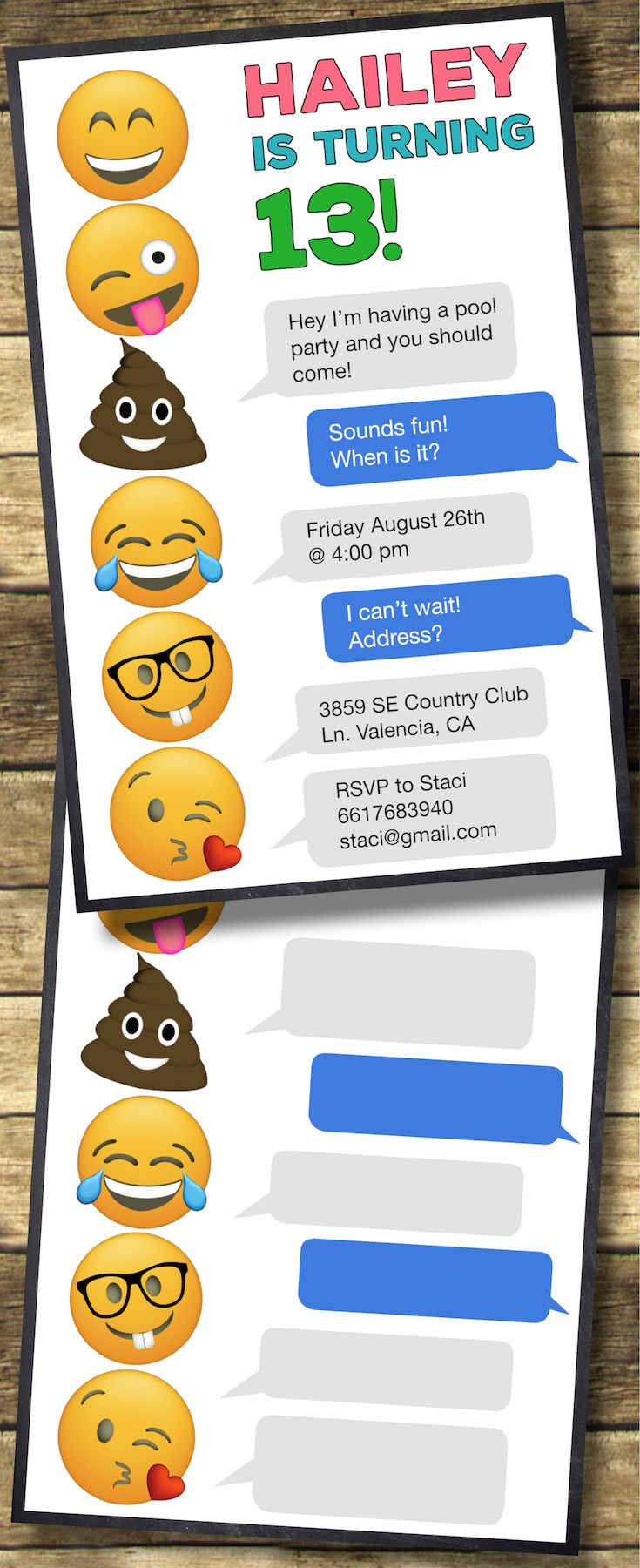 Emoji Birthday Invitations Free Printable Template - Paper Trail with Free Printable Emoji B Day Invites