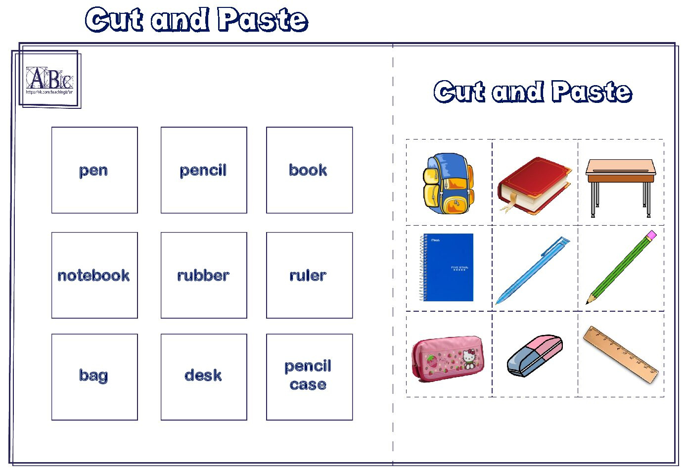 English Basic Vocabulary Cut And Paste - Language Advisor intended for Free Printable English Lessons For Beginners
