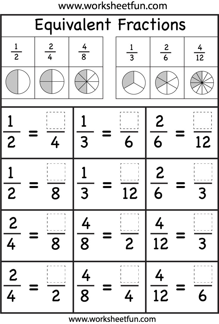 Equivalent Fractions Worksheet / Free Printable Worksheets throughout Free Printable Fraction Worksheets