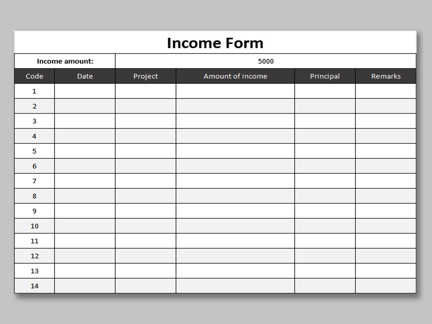 Excel Of Simple Free Income Form.xlsx | Wps Free Templates throughout Free Printable Income And Expense Form