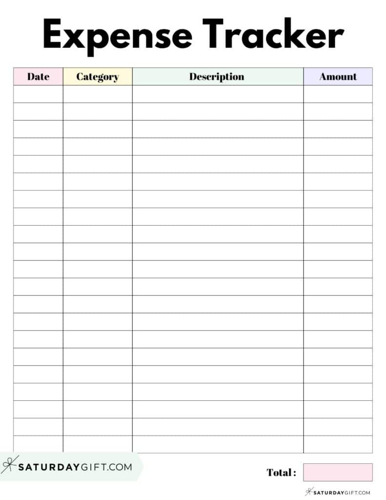 Expense Tracker Printable - 26 Cute &amp;amp; Free Spending Logs inside Free Printable Income And Expense Form