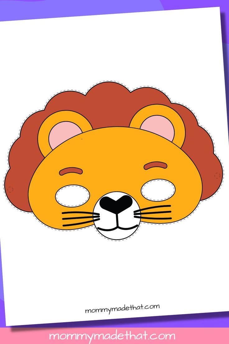 🦁Lion Mask Templates (Free Printables) with regard to Free Printable Lion Mask