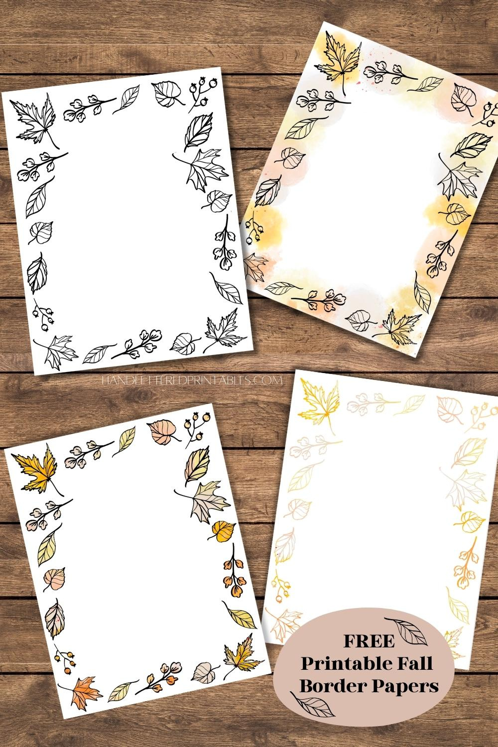 Fall Borders Free Printable Paper With Autumn Leaves - Hand for Free Printable Autumn Paper