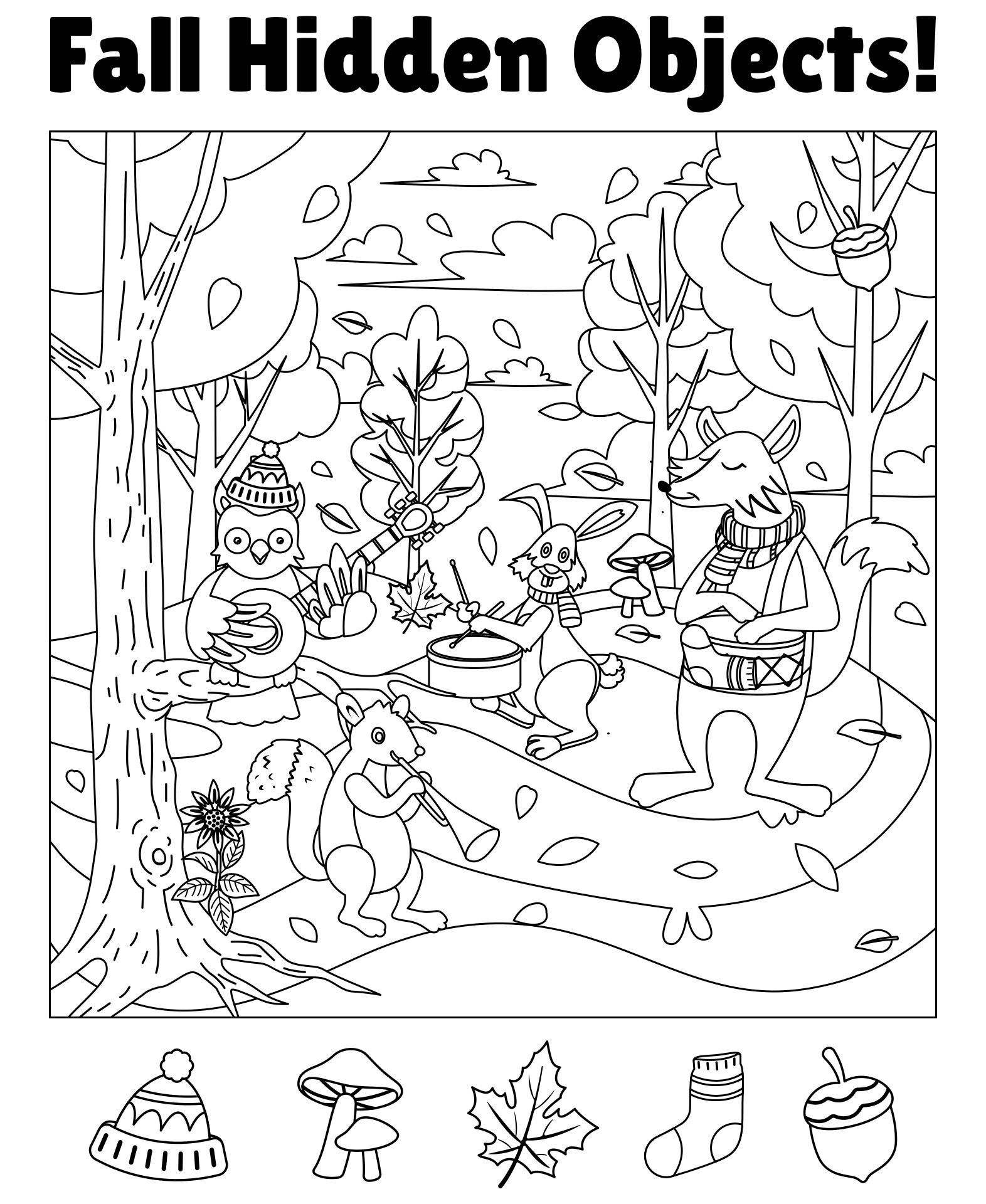 Fall Hidden Picture Worksheets - Mamas Learning Corner within Free Printable Fall Hidden Pictures