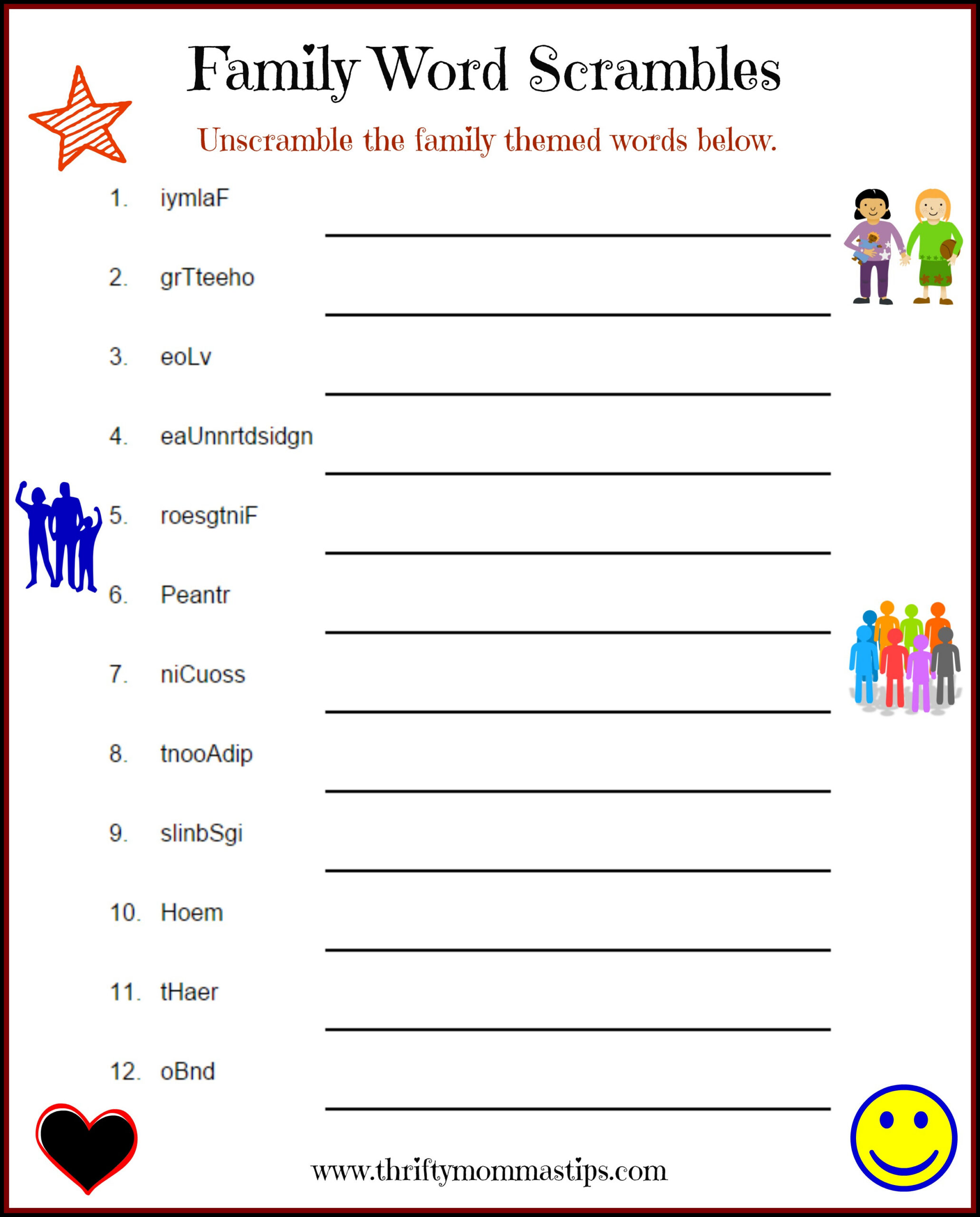 Family Puzzle Word Game Printable — Thrifty Mommas Tips throughout Free Printable Word Games