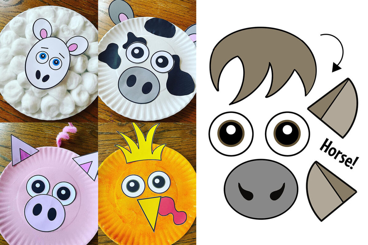 Farm Animal Crafts For Preschool! Free Printable 5-Pack! ⋆ The with regard to Free Printable Farm Animal Cutouts