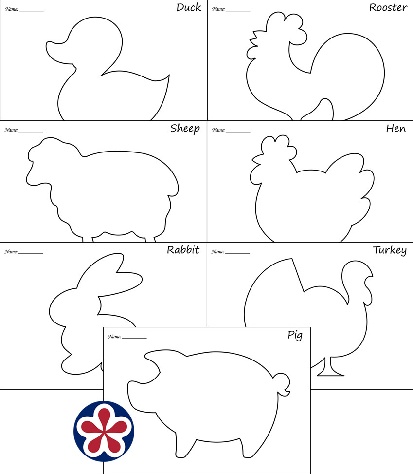 Farm Animal Outline Images. Teachersmag with Free Printable Farm Animal Cutouts