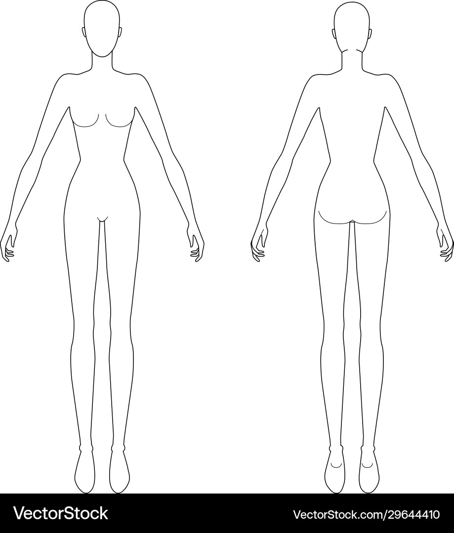 Fashion Female Figure Template Royalty Free Vector Image with regard to Free Printable Fashion Model Templates