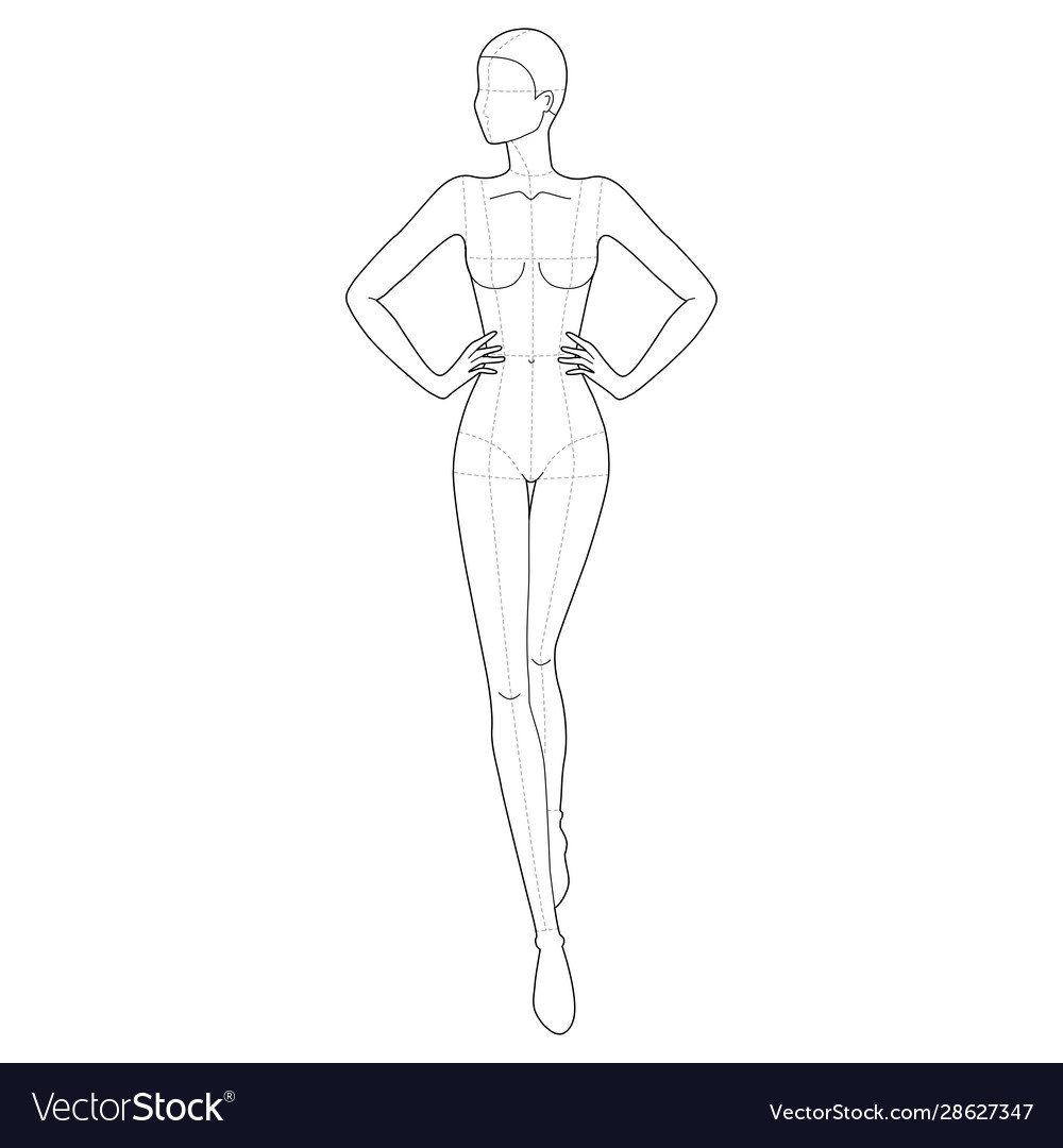 Fashion Template Walking Women Royalty Free Vector Image pertaining to Free Printable Fashion Model Templates