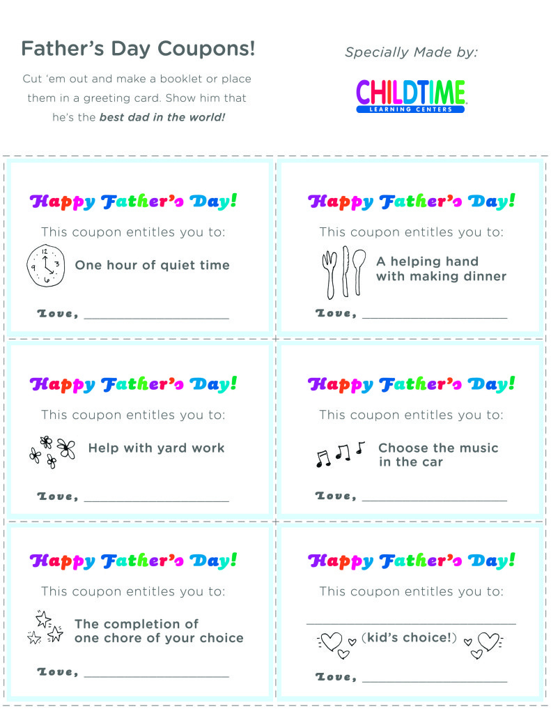 Father'S Day Coupons | Childtime intended for Free Printable Coupons 2014