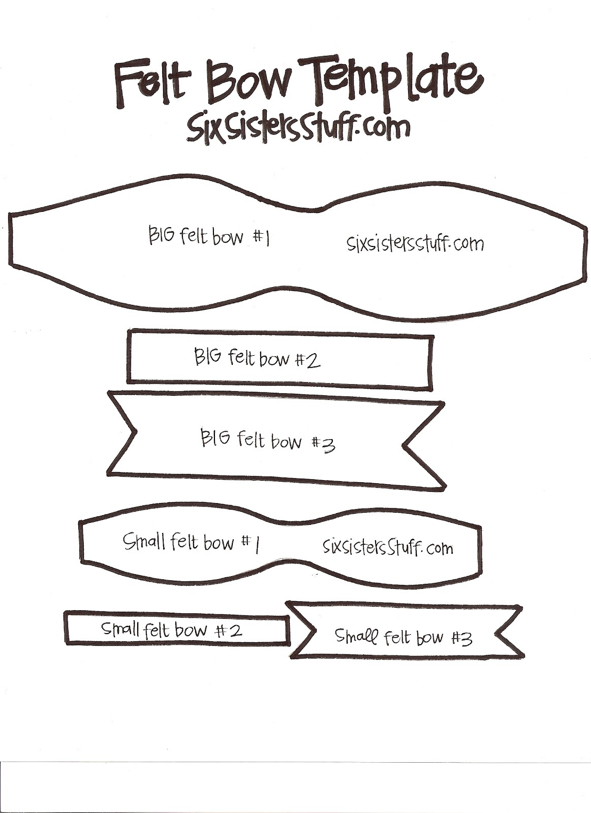Felt Bows Diy Templates inside Cheer Bow Template Printable Free