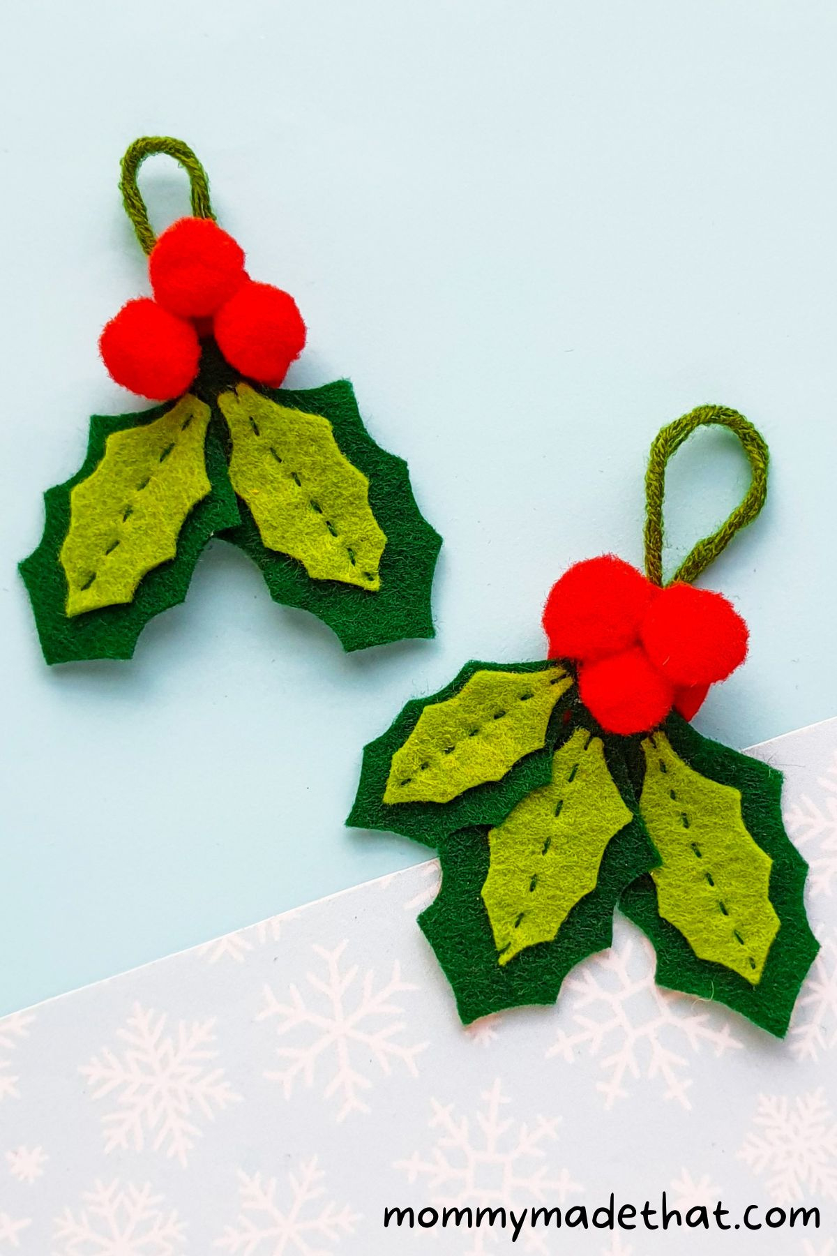Felt Holly Berry Ornament (With Free Printable Pattern) pertaining to Free Printable Felt Christmas Ornament Patterns