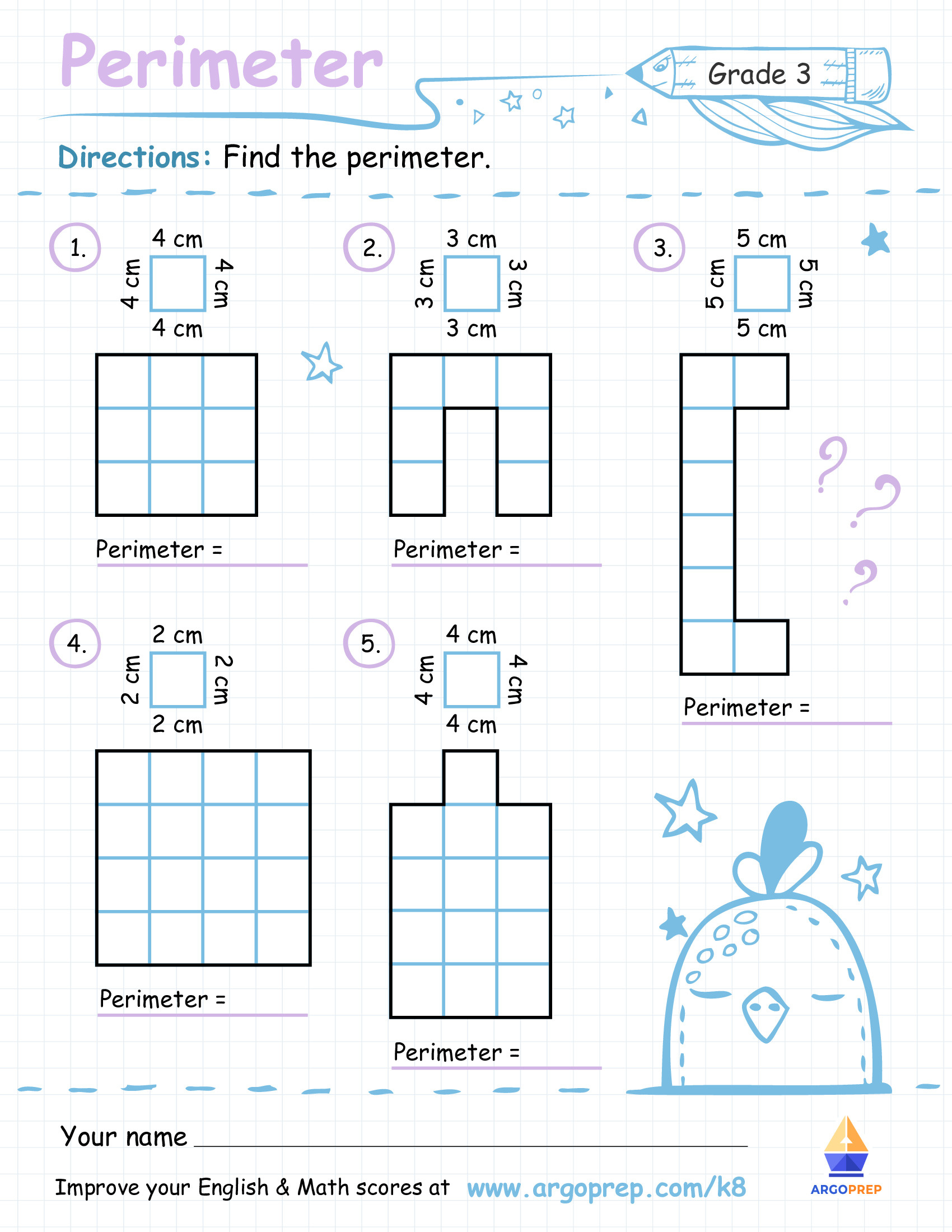 Finding Perimeter: Area Worksheets Grade 3 - Argoprep throughout Free Printable Perimeter Worksheets 3Rd Grade