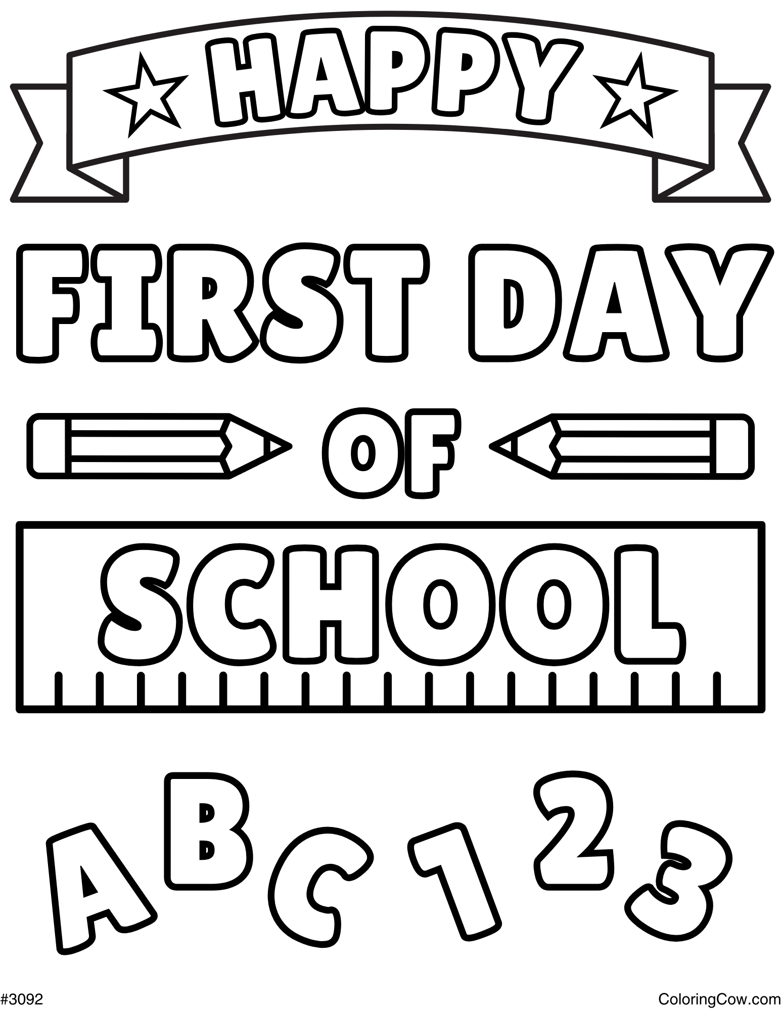 First Day Of School Coloring Page within Free Printable First Day Of School Coloring Pages