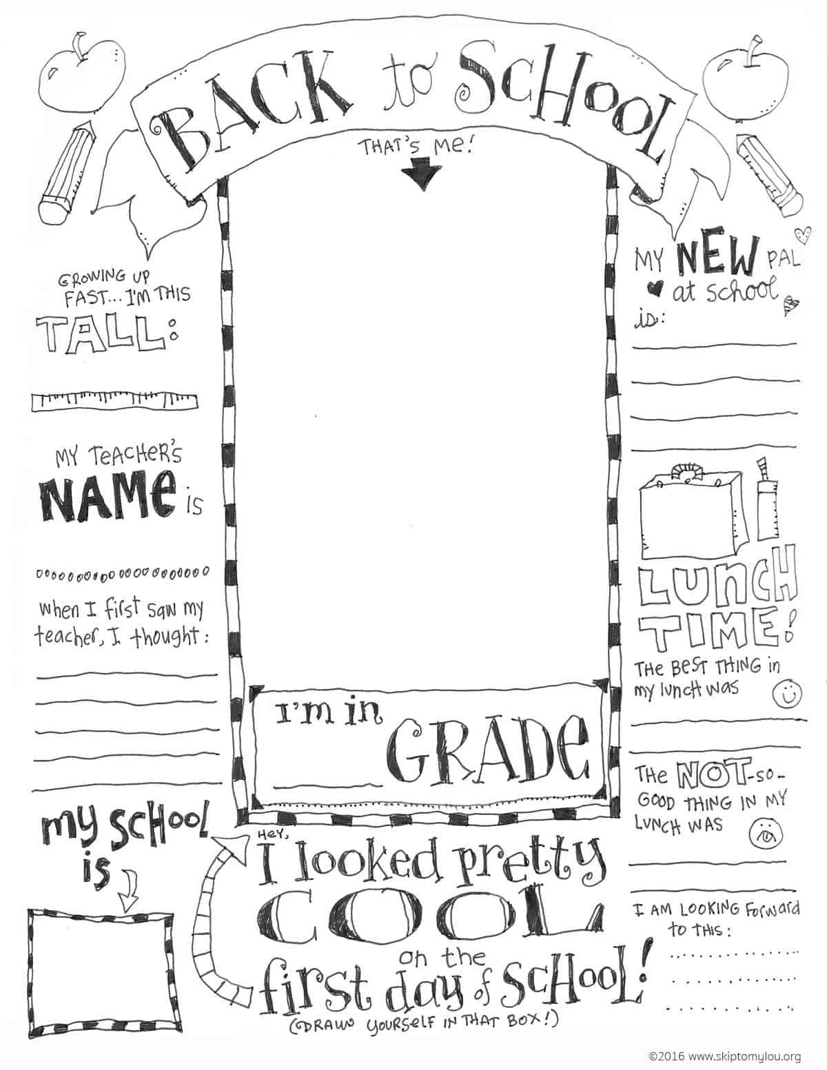 First Day Of School Coloring Pages | Skip To My Lou with regard to Free Printable First Day Of School Coloring Pages